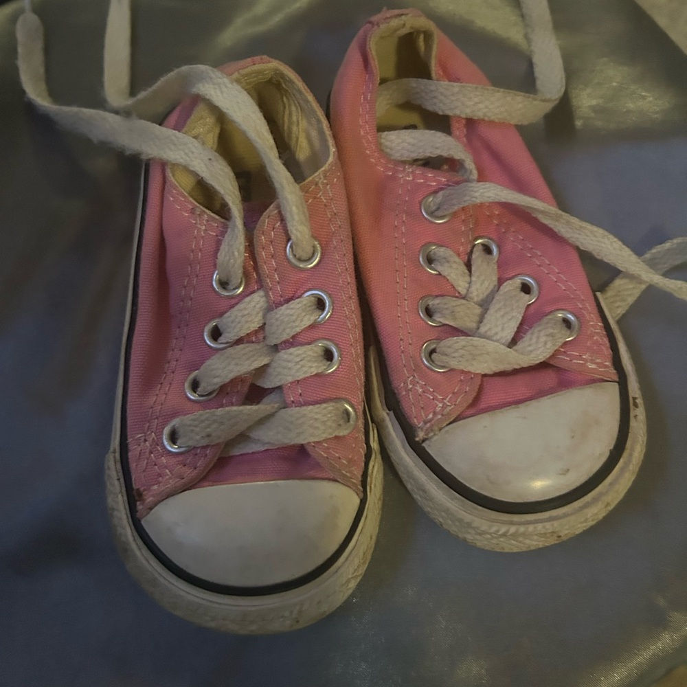 Converse Pink Canvas Sneakers with White Rubber Sole